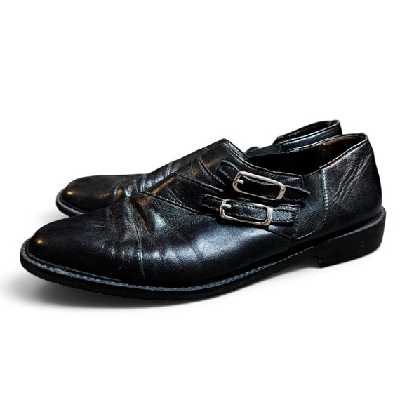 R. Martegani Double Monk Strap Dress Shoes Black Leather Italy 11.5 main image 5